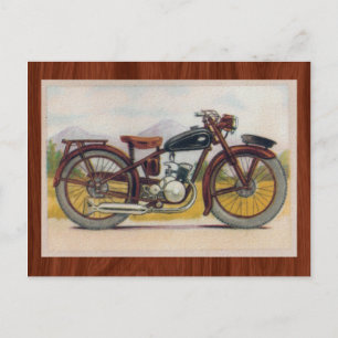 Cartão Postal Impressão de motocicleta de Bronze Vintage