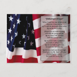 Cartão Postal impressão de oração negra da polícia
