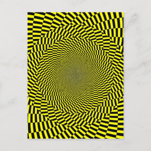 Cartão Postal Impressão de padrão espiral de ilusão óptica a