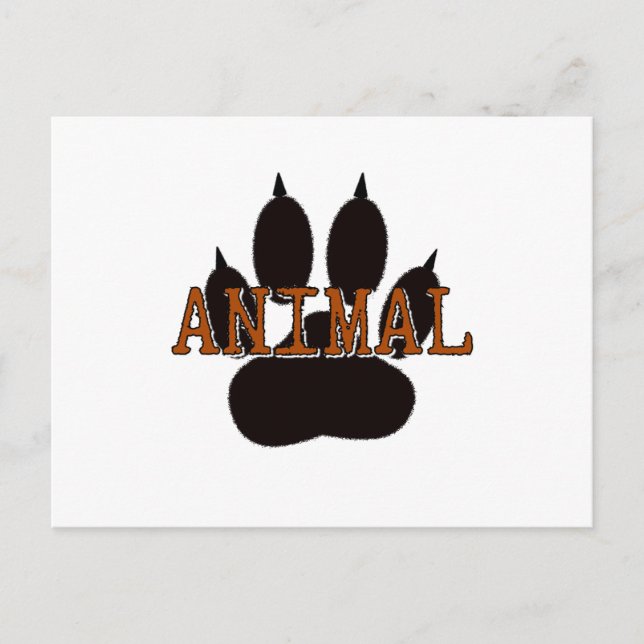 Cartão Postal Impressão de Paw Animal Preto (Frente)