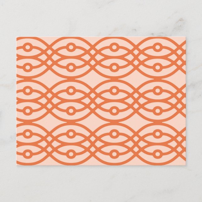 Cartão Postal Impressão de quimono, laranja coral (Frente)