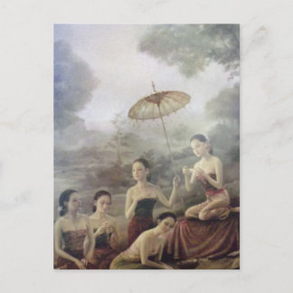 Cartão Postal impressão de retrato tailandês clássico