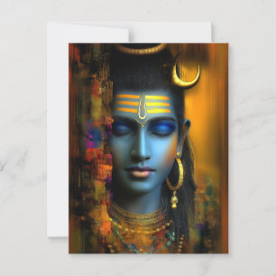 Cartão Postal Impressão de Senhor Shiva: Arte Visionária Abstrat