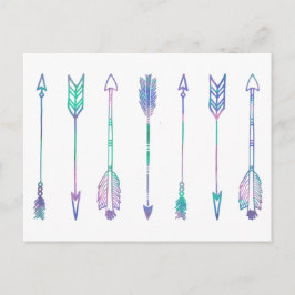 Cartão Postal Impressão de Seta de Aquarela