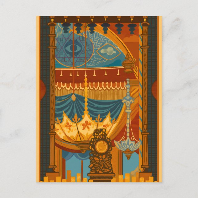 Cartão Postal Impressão de teto místico da Sala de Música de Bri (Frente)