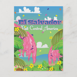 Cartão Postal Impressão de viagem de desenho animado de El Salva