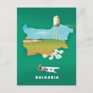Cartão Postal impressão de viagem mapa da Bulgária