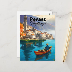 Cartão Postal Impressão de Viagem Perast Montenegro, Perast Mont