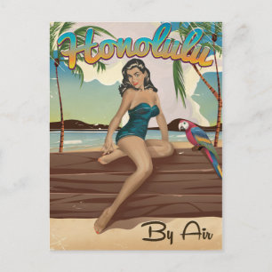 Cartão Postal Impressão de viagem retrô vintage Honolulu