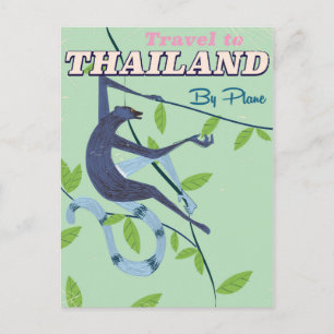 Cartão Postal Impressão de viagem vintage de macaco da Tailândia