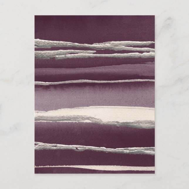 Cartão Postal Impressão do abstrato do roxo do rosa da prata (Frente)
