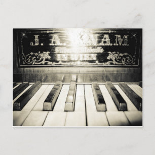 Cartão Postal Impressão do piano do vintage