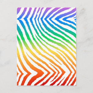 Cartão Postal Impressão do Rainbow Zebra