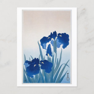 Cartão Postal Impressão em Xilogravura Japonesa de Íris Azul Vin