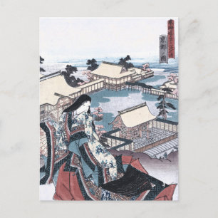 Cartão Postal Impressão Japonês Ukiyo-e com Vista a Quioto