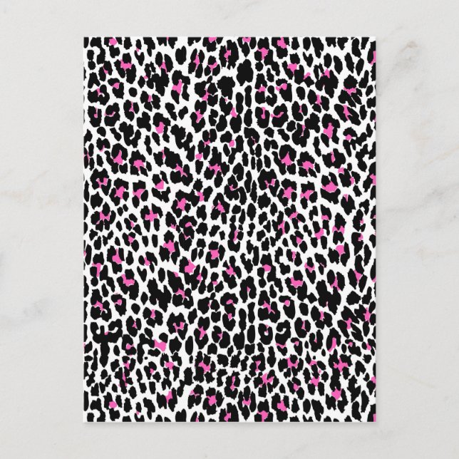 Cartão Postal impressão-leopardo rosa (Frente)