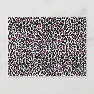 Cartão Postal impressão-leopardo rosa