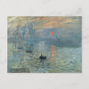 Cartão Postal Impressão Monet Sunrise Pintura Levante Solo
