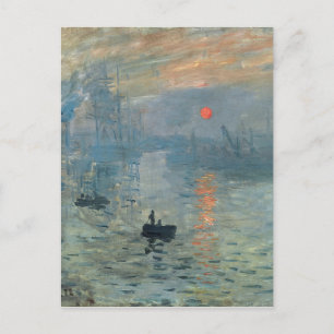 Cartão Postal Impressão Monet Sunrise Pintura Levante Solo