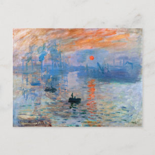 Cartão Postal Impressão, Nascer do Sol (1872) de Claude Monet