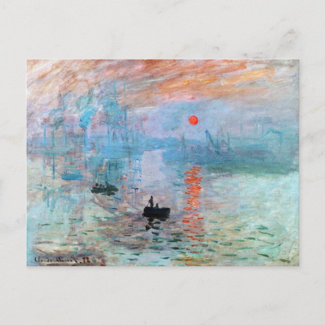Cartão Postal Impressão, nascer do sol por Claude Monet (Frente)