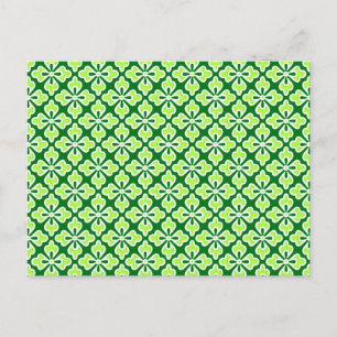 Cartão Postal Impressão quimono, limão e verde-lombo