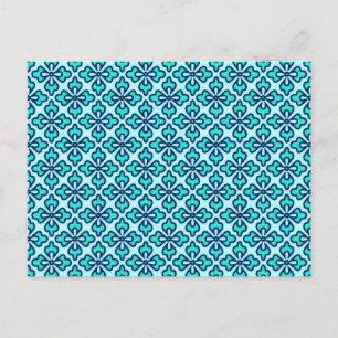 Cartão Postal Impressão quimono, turquesa, marinho e aqua