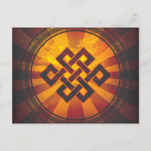 Cartão Postal Impressão Vintage do Nó Sem Fim