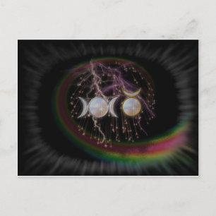 Cartão Postal Impressionante Wiccan Triple Goddese Cósmica