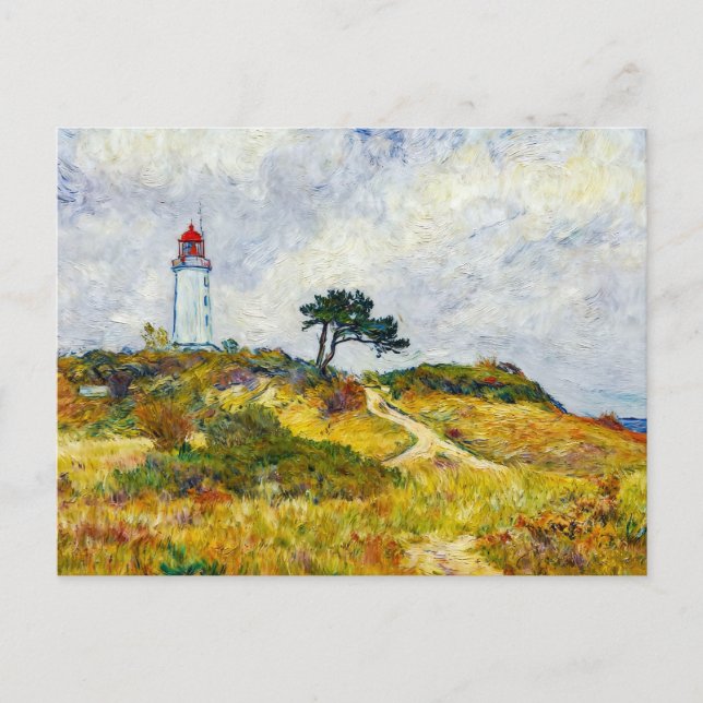 Cartão Postal Impressionist Coastline on Hiddensee Island at Sun (Frente)