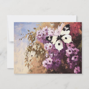 Cartão Postal Impressionista Butterfly Garden Pintura