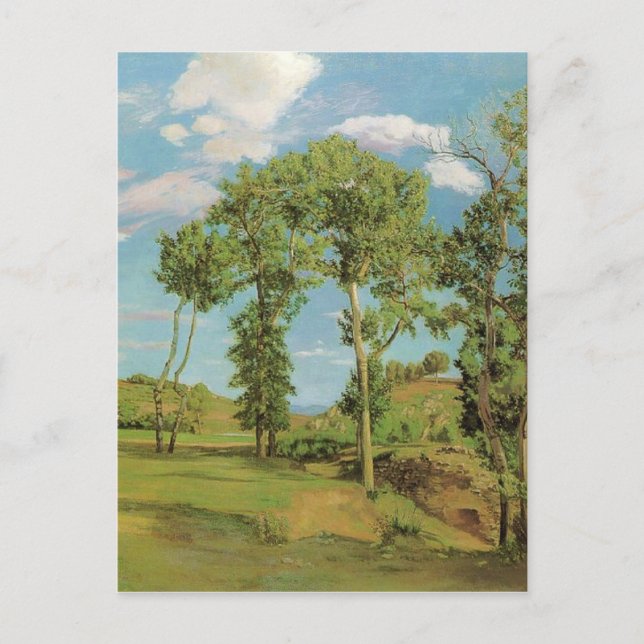 Cartão Postal Impressionista Frederic Bazille da Paisagem Paysag (Frente)