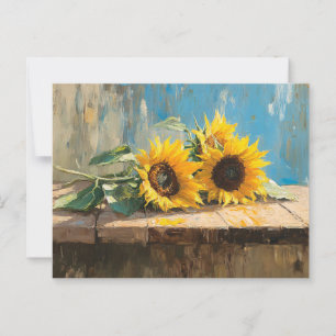 Cartão Postal Impressionista Girassol pintura