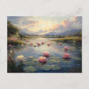 Cartão Postal Impressionista Lily Pads na Lante