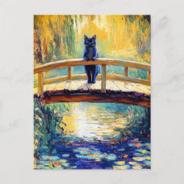 Cartão Postal Impressionista Pintura de Óleo de Lagoa Preta de G