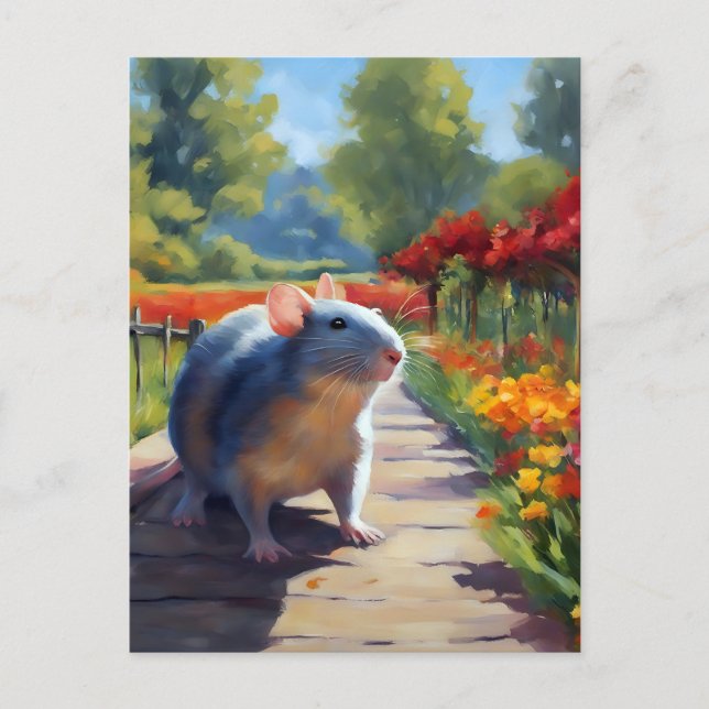 Cartão Postal Impressionista Rat Art (Frente)
