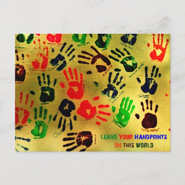 Cartão Postal Impressões das mãos (Frente)