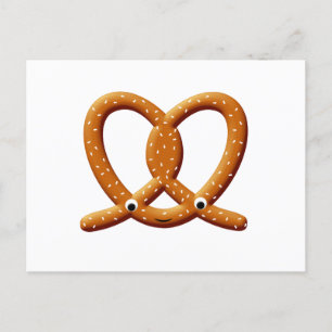 Cartão Postal Impressões De Desenho Pretzel Cute