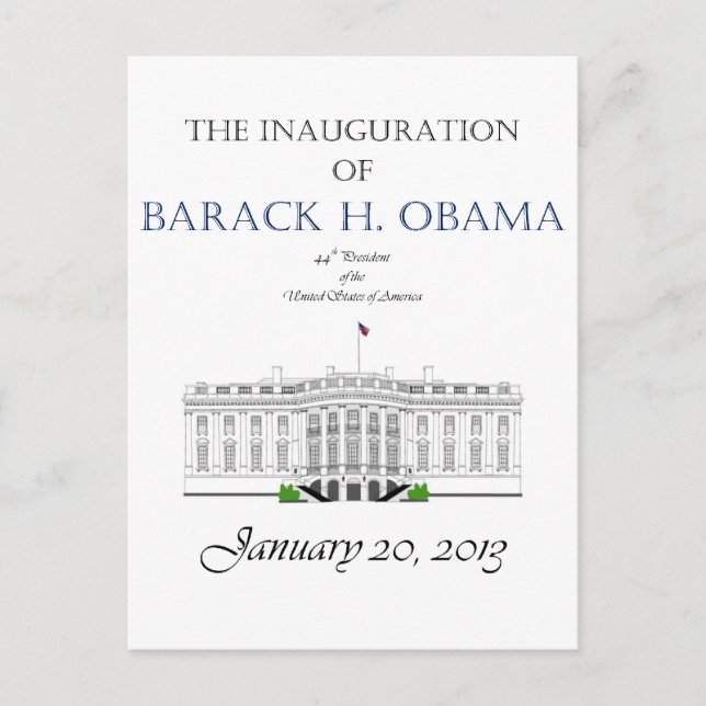 Cartão Postal Inauguração de Obama 2013 (Frente)