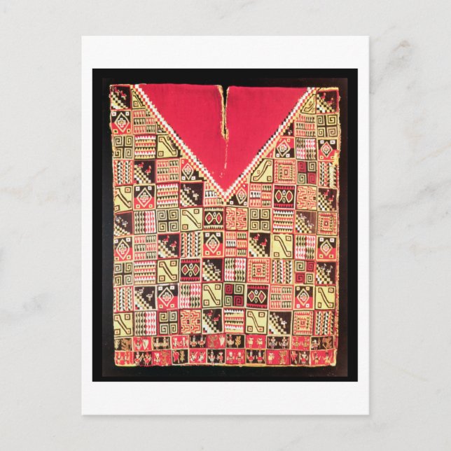 Cartão Postal Inca 'Poncho', Bolívia, c.1500 (lã) (Frente)