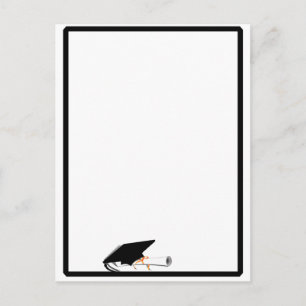 Cartão Postal Inclinação do Boné Formando com cores de escola pr