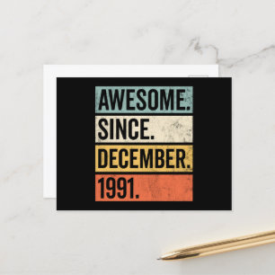 Cartão Postal Incrível Desde Aniversário De Dezembro De 1991