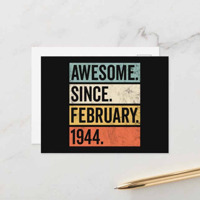 Cartão Postal Incrível Desde Fevereiro De 1944 Aniversário (Frente/Verso In Situ)