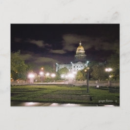 Cartão Postal Incrível Night View, Colorado State Capital Bldg