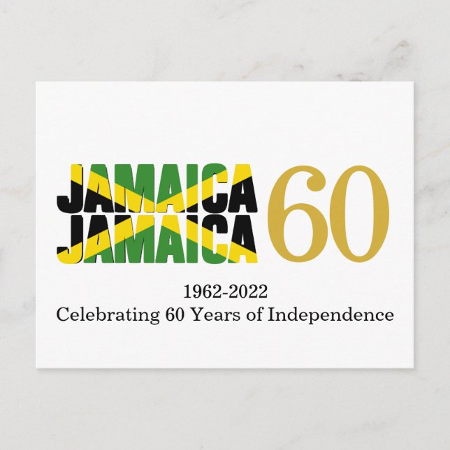 Cartão Postal Independência do 60.º aniversário da JAMAICA (Frente)