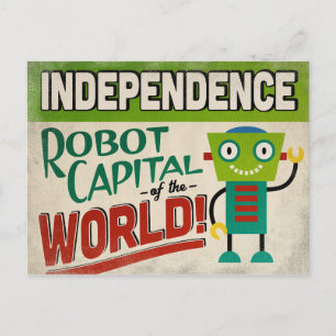 Cartão Postal Independência Missouri Robot - Funny Vintage