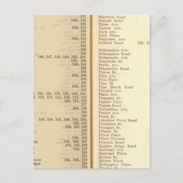 Cartão Postal Index New Rochelle (Frente)