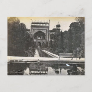 Cartão Postal Índia Antiga, jardins do Taj Mahal