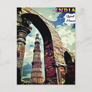 Cartão postal (* Índia 🇮 🇳 Kutub Minar)