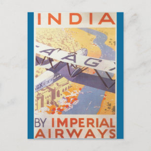 Cartão Postal Índia pela Imperial Airways